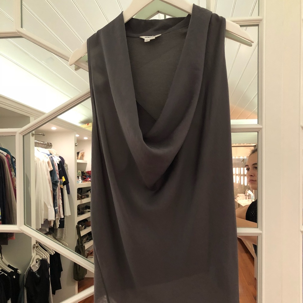 Helmut Lang charcoal gray seductive top.